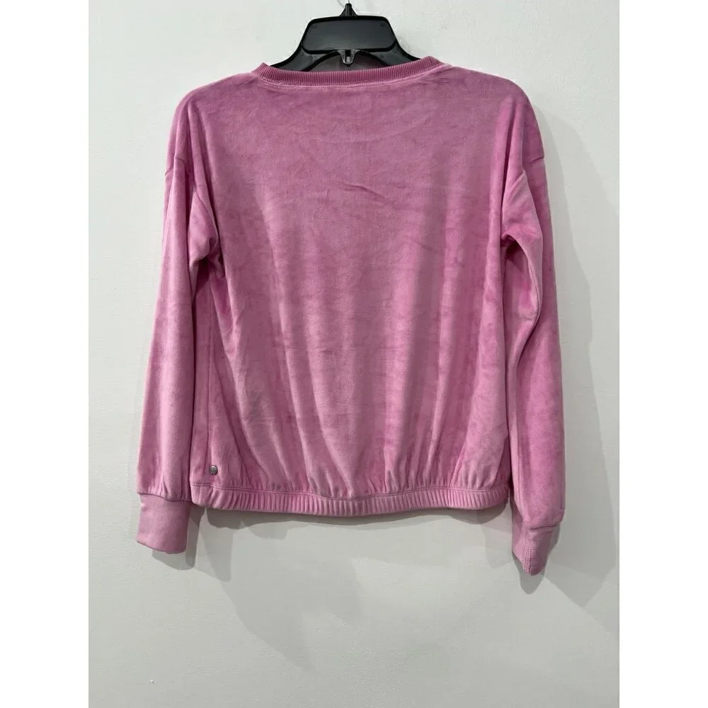 New ZELLA GIRL Kids' Size L (10/12) Cozy Active Luxe velour Top Pink *Defect*
